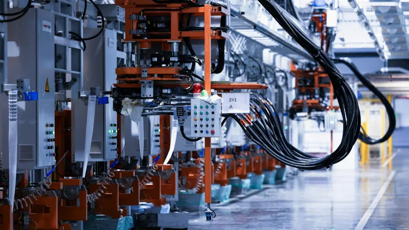 Fabrika üretim hattındaki makineler